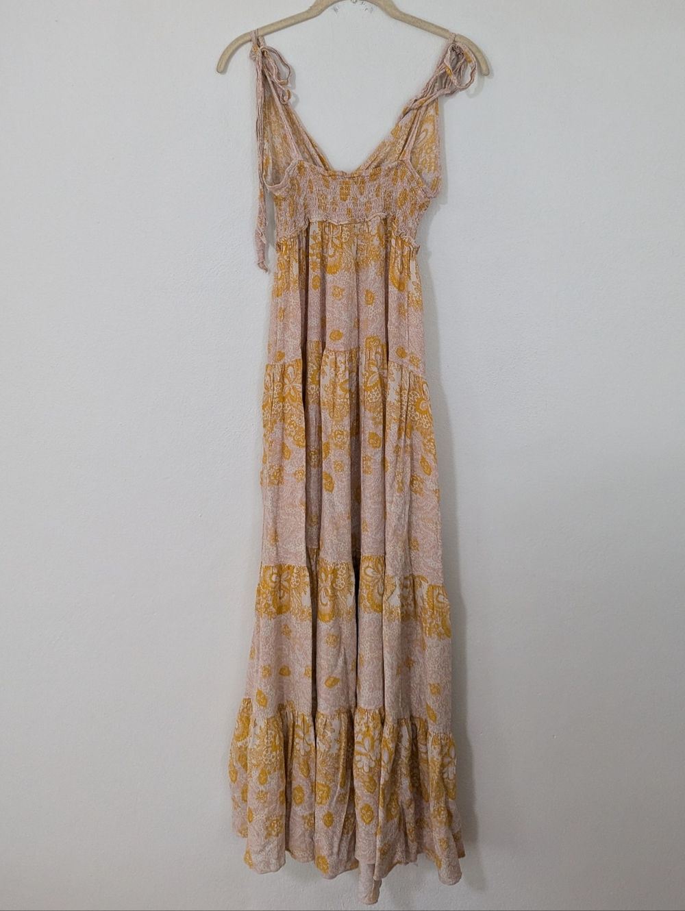 Free People Intimately Let's Smock About It Dress Floral Print Maxi Length Large - Picture 7 of 11